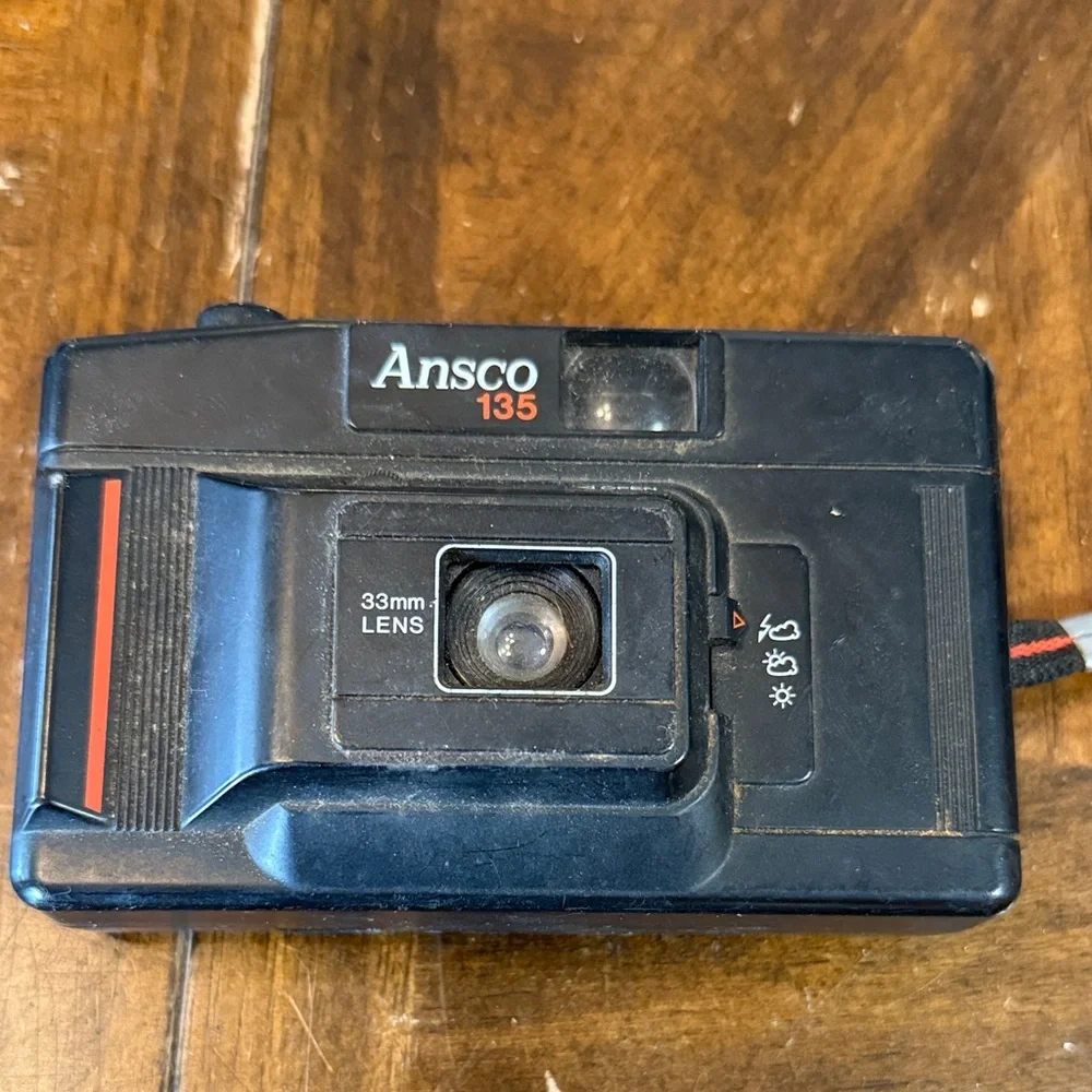 Ansco 135 33 mm lens Black Camera untested as is